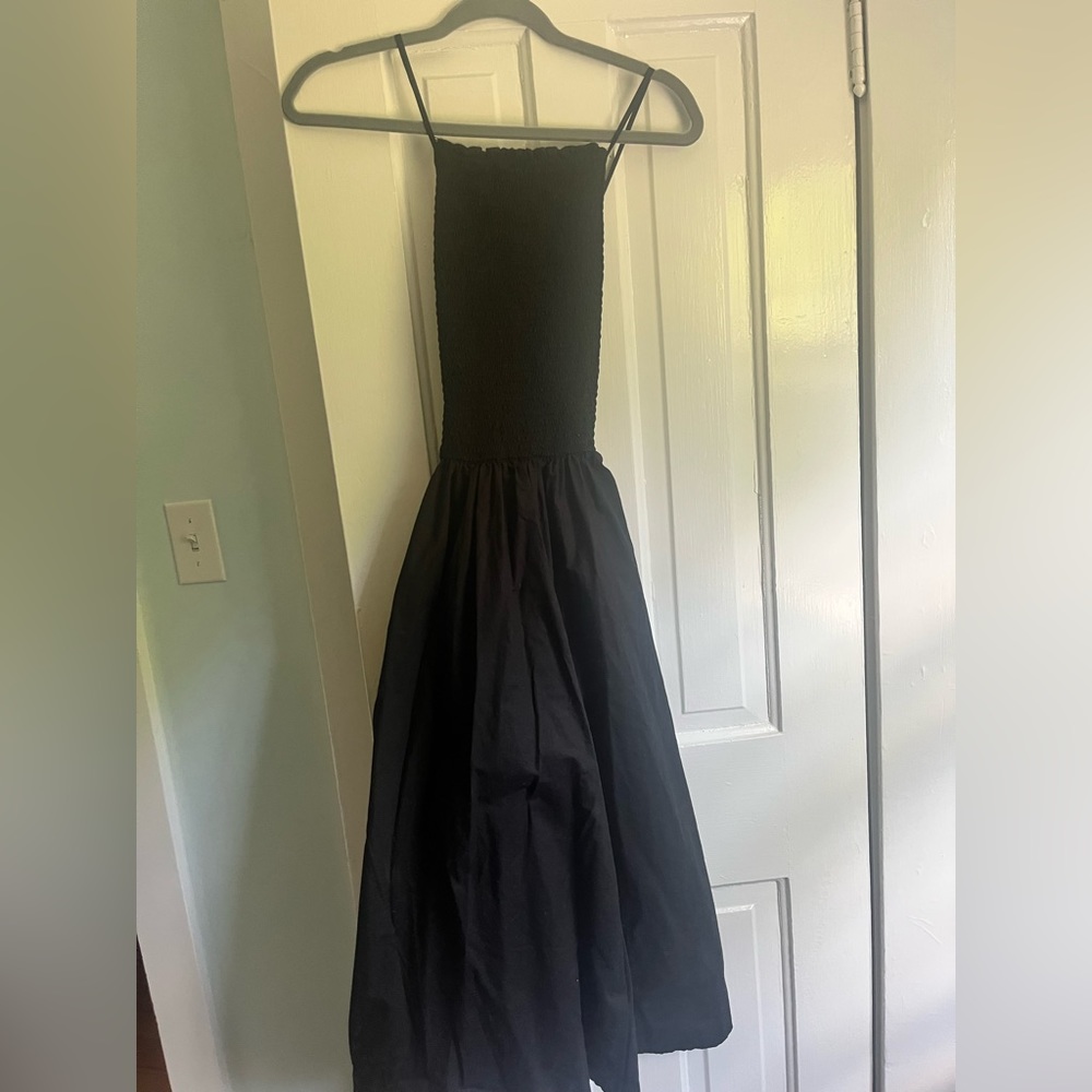 J. Crew Black Midi, criss cross spaghetti strap back.